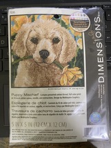 Dimensions PUPPY MISCHIEF 7231 Needlepoint Kit 5&quot; x 5&quot; New - $8.00