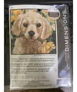 Dimensions PUPPY MISCHIEF 7231 Needlepoint Kit 5&quot; x 5&quot; New - £6.29 GBP