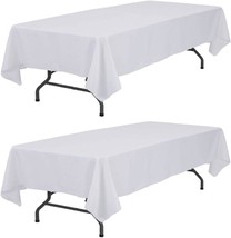 White Tablecloths For 6 Foot Rectangle Tables That Are 60X102, Resistant... - £31.50 GBP
