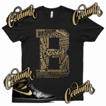 Black BE BLESSED T Shirt match J1 1 Metallic Gold SE Patent Leather Mid - £20.62 GBP+
