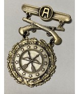 1st ARMY, EXCELLENCE IN COMPETITION, PISTOL, SILVER, BADGE, PINBACK, HAL... - $44.55