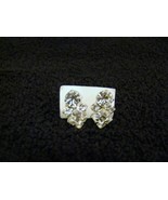 Vintage Silver-Toned Faux Diamond Screw-On Earrings, Beautiful Jewelry A... - $8.99