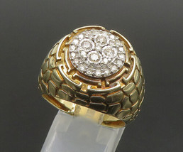 10K GOLD - Vintage Shiny Genuine Diamonds Dome Band Ring Sz 9 - GR293 - £460.15 GBP