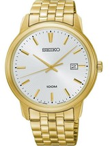 Seiko Gold Tone Stainless Steel Classic Men&#39;s  Watch SUR264 SUR264P1 - £107.62 GBP