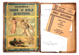 Antique 1890&#39;s Grandma&#39;s Game Of Bible Questions Complete In Box McLoughlin Bros - £39.30 GBP