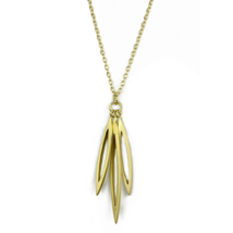 LO3712 - Gold &amp; Brush Brass Chain Pendant with No Stone - $496.28 MXN