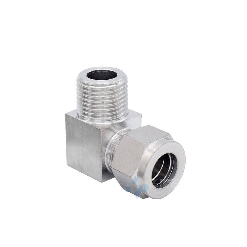 1/4&quot; 3/8&quot; Tube OD x1/4&quot; 3/8&quot; 1/2&quot;NPT Male Pipe 90° Elbow Connector 304 S... - $7.63+