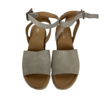 Soda Topic Open Toe Platform Wedge Casual Sandals Womens Size 8 Dark Natural - £11.56 GBP