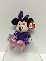 Disney TY - Minnie Mouse - Purple Polka Dot Dress Plush 6in - $9.85