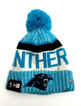 Carolina Panthers NFL New Era Winter Cuffed Pom Knit Skull Cap Blue/White OSFM - £25.57 GBP