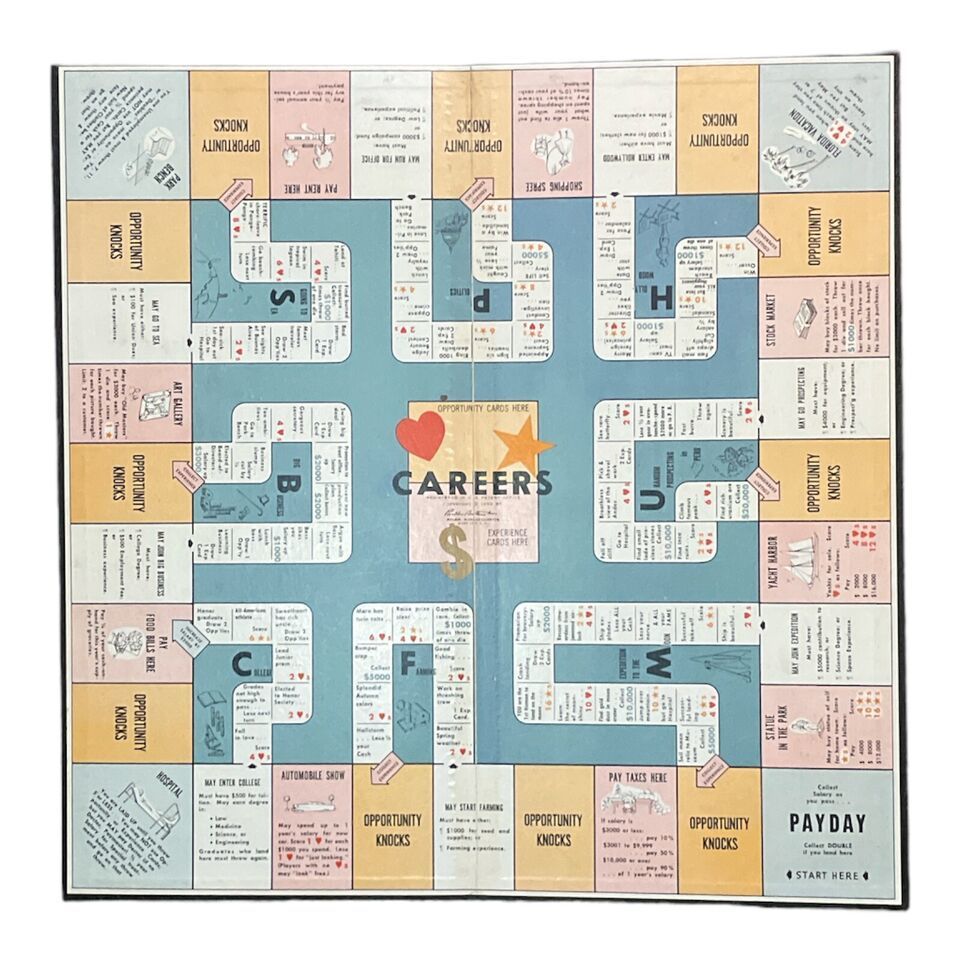 Game Part Piece Careers 1958 Parker Brothers Gameboard - £3.33 GBP
