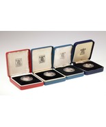 1984-1987 Grande-Bretagne 1£ Pièces En Argent Preuve Ou Piefort Coin ple... - $178.43