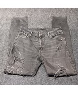 American Eagle Jeans Men 33x34 Black Slim Fit Distressed Next Flex Stret... - £18.08 GBP