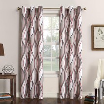 No. 918 Intersect 2-Pack Ogee Print Semi-Sheer Grommet Curtain Panel Pair 48X84&quot; - £26.46 GBP