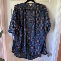 LulaRoe Cardigan Women’s Size L Floral Colorful Lightweight Short Sleeve - £7.60 GBP