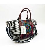 Jen &amp; Co JoJo  Aztec Woven Printed Style Black &amp; White Stripes 13.5x12x5... - $817.04 MXN