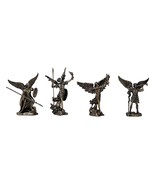 Set 4 Archangels St Gabriel Raphael Uriel Ramiel Miniature Bronze Finish... - £56.28 GBP