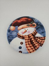 Snowman Christmas Holiday Platter Dessert Cookies Serving Plate R Tableware 12&quot; - £7.46 GBP