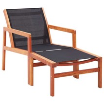 Garden Chair with Footrest Solid Eucalyptus Wood and Textilene - £83.87 GBP