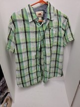 Dakota Grizzly Shirt Mens Large Green Plaid Short Sleeve Button Down Out... - £8.38 GBP