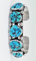Vicki Orr Vintage 5 Stone Kingman Turquoise Sterling Silver Cuff Bracelet - £776.95 GBP