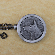 Pewter Keepsake Pet Memory Charm Cremation Urn with Chain - German Shepherd - £79.67 GBP