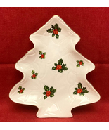 Vintage Lefton China Christmas tree shaped candy dish 8190 - £3.91 GBP