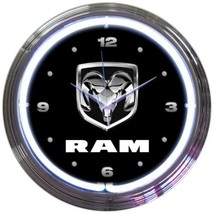 Dodge Ram Truck Car Garage Neon Clock 15&quot;x15&quot; - £67.66 GBP