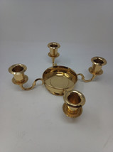 PARTYLITE Winchester Brass Pillar &amp; 4 Tapers Candle Holder Retired P7411 Perfect - £23.25 GBP