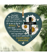 Cross Heart Ornament, Hummingbird Daisy Faith Gift, Christmas Ornament G... - $16.99