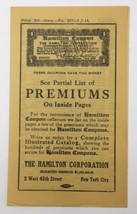 The Hamilton Corporation Advertising Flyer NYC Antique Hamilton Coupons Ad - $10.00