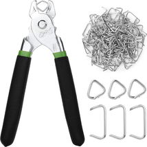 - Hog Ring Pliers Kit, 110 Pack 3/4&quot; Galvanized Hog Rings with 1 Hog Ring Pliers - £15.20 GBP