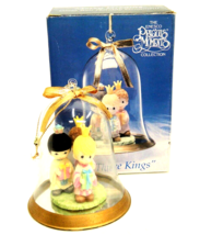 Precious Moments Wee Three Kings Clear Glass Bell Shape Ornament Sits or Hangs - £14.23 GBP