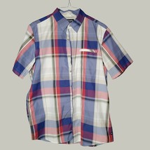 Chaps Button Down Shirt Mens Large Multi Color Plaid Short Sleeve - £11.25 GBP