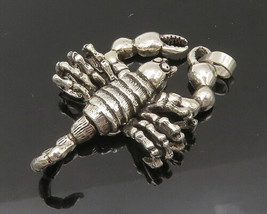 925 Sterling Silver - Vintage Shiny Scorpion Motif Pendant (MOVES) - PT18303 - £58.38 GBP