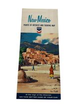 Vintage 1965 Chevron New Mexico Road Map in Color /Taos Pueblo on Cover ... - $17.10