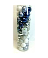 H for Happy 50 Christmas Ornaments Shatterproof  2.25&quot; Round Blue Silver... - £9.34 GBP