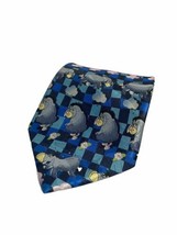 Vintage Winnie The Pooh Eeyore 100% Silk Blue Tie Necktie By Gold City - £7.90 GBP