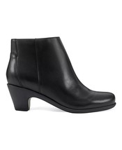 NEW EASY SPIRIT BLACK  LEATHER  COMFORT  BOOTS BOOTIES SIZE 8.5 W WIDE $129 - £71.93 GBP