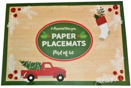 Red Vintage Farm Truck Paper Placemats Pad of 40 Oversized 16 x 11 Two S... - $33.20