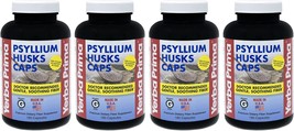 Yerba Prima Psyllium Husks Caps - 180 caps (Pack of 4) - Natural Fiber Supplemen - £73.53 GBP