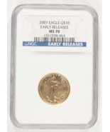 2007 1/4 Oz. G$10 Oro American Eagle Graded Da NGC Come MS70 Early Releases - $2,179.72 CAD