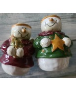 Holiday ~ Christmas ~ Snowman Angel ~ Ceramic ~ Salt &amp; Pepper Shakers (61) - €30,15 EUR