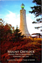 Postcard Massachusetts Lenox Mount Greylock Highest Peak  Veterans&#39;  Tower  6x4&quot; - £3.86 GBP