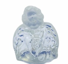 Fenton art glass figurine vtg Christmas angel sculpture praying clear op... - $39.55