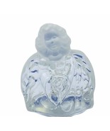 Fenton art glass figurine vtg Christmas angel sculpture praying clear op... - $39.55