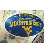 West Virginia University WVU football shaped 6&quot;x12&quot; Aluminum License Pla... - £7.36 GBP