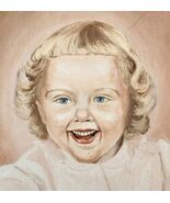 Cute Girl Child Original Antique Painting Artwork Framed 1930s John Rowe... - $4,935.99 MXN