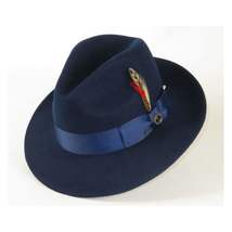 Men Bruno Capelo Hat Australian Wool Fedora Untouchable EXECUTIVE EX322 Navy image 5