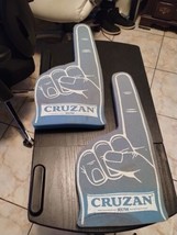 2 - Cruzan Rum Foam Finger Hand Rare 16 in Blue Number 1 - $18.71